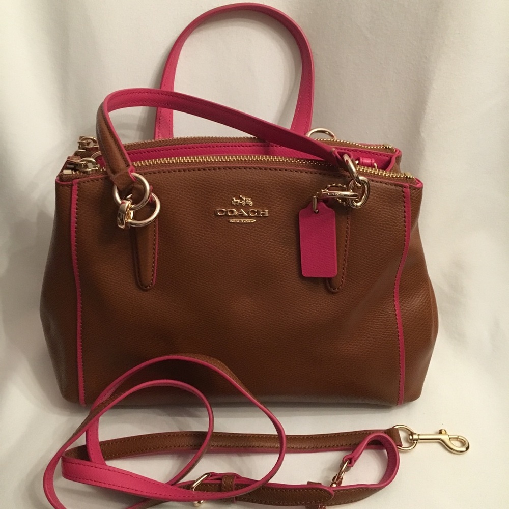 FLASH SALE!!! NWT Coach 3 Section Bag -Brown w/Pnk